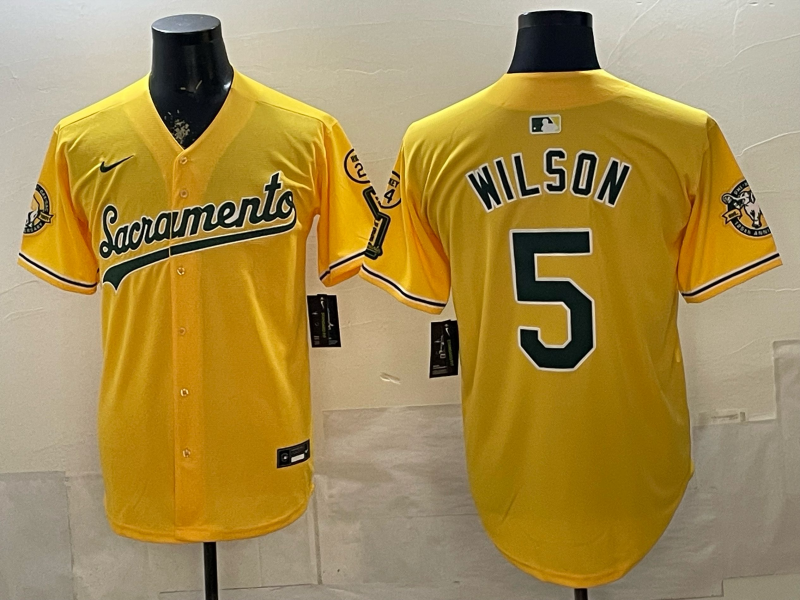 Men Oakland Athletics #5 Wilson yellow Nike 2026 MLB Jersey 0518004